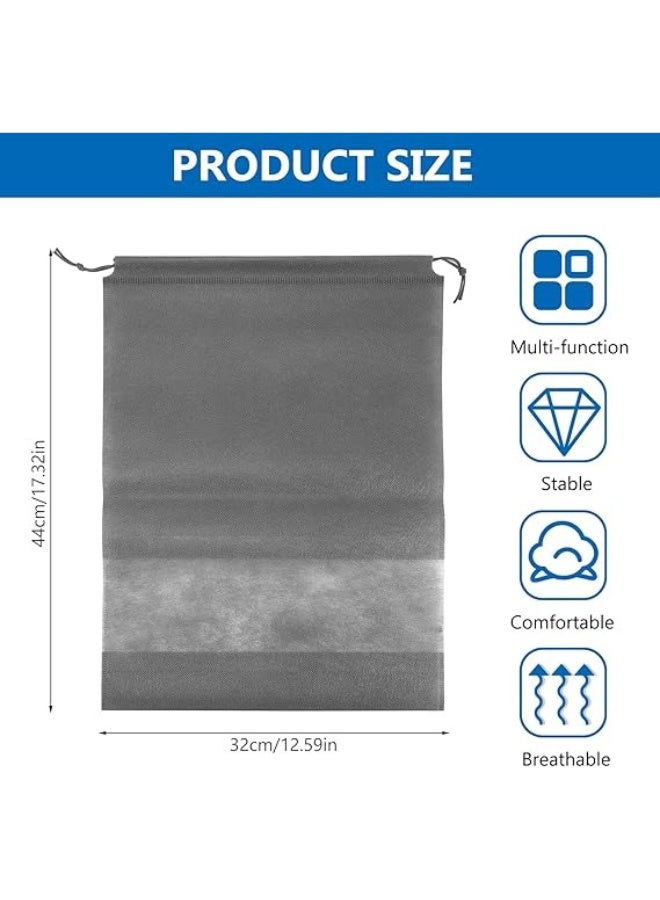 Large Travel Storage Shoe Bag 12pcs Portable Shoe Bag Dust proof Shoe Organizer Bags for Men and Women Shoes Black Grey - Image 3