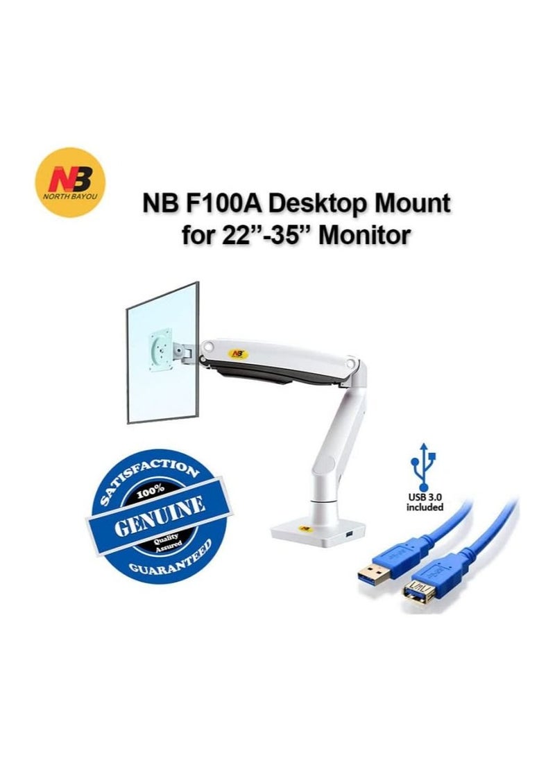 Generic - N B Monitor Desk Mount With Articulating Gas Spring Monitor Arm For 22 35 Inch Curved Computer Monitors Height Adjustable Monitor Stand F100A B - Image 1