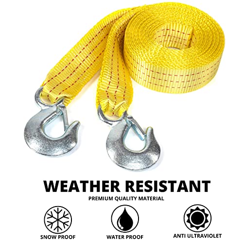 NEIKO 51005A Heavy-Duty Tow Strap with Hooks, 2 Inches by 20 Feet, Woven Polyester Webbing, and 10,000-Pound Capacity, HD Truck Recovery Strap and ATV Tow Strap, Tow Rope for Vehicles - Image 3