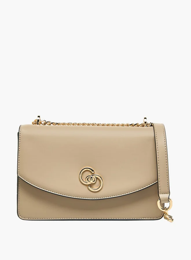 Celeste Solid Crossbody Bag with Chain Strap and Twist Lock Closure