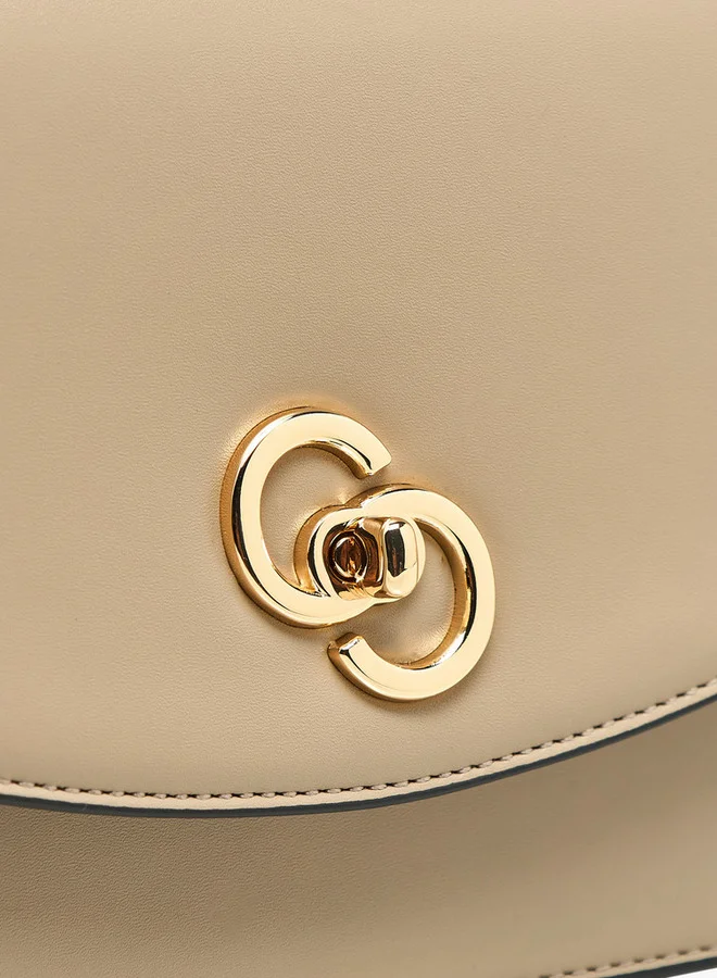 Celeste Solid Crossbody Bag with Chain Strap and Twist Lock Closure