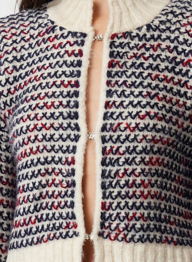 trendyol Gradient Knitwear Cardigan - Stone Soft Texture - Image 4