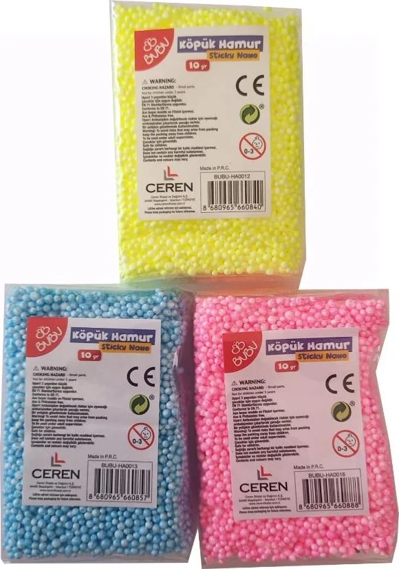 BUBU Foam Dough 3 Colors 10 gr 1 Pack Non-Drying Foam Play Dough Light Soft Dough Preschool Kindergarten Nursery Activities