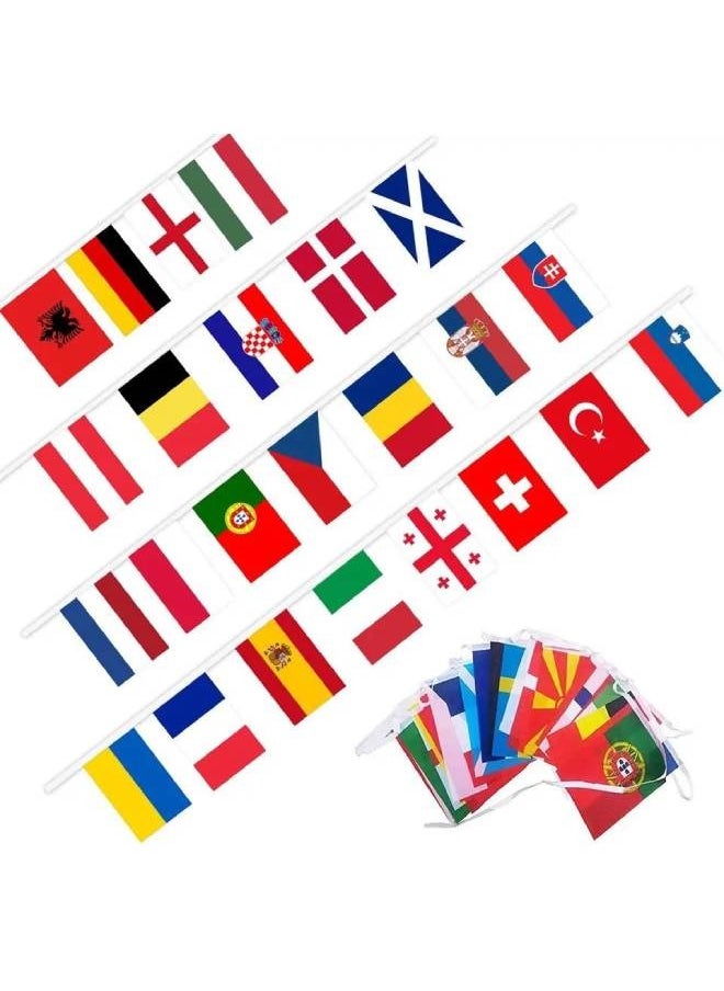 THE BABA - Bunting Flags Euro 2024 Cup European Countries String Flag 8M 24 Countries Europe Cup National Flag Football Match Bunting Banner for Bar Party Decor - Image 1
