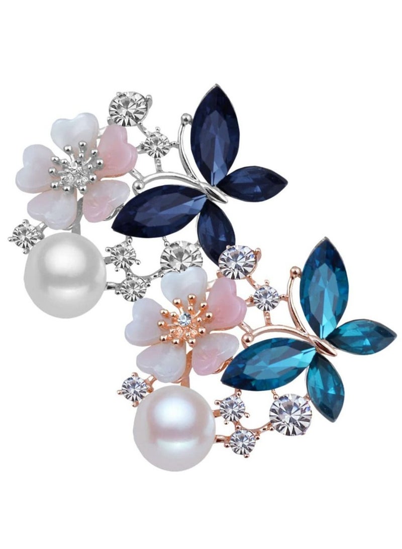 Excefore Brooches for Women with Bead, Flower, Rhinestone Brooches Pins Elegant Jewelry Blossom Fashionable Gifts Ladies Bouquet Brooches Pin for Birthday, Party, New Year, Wedding - Image 1