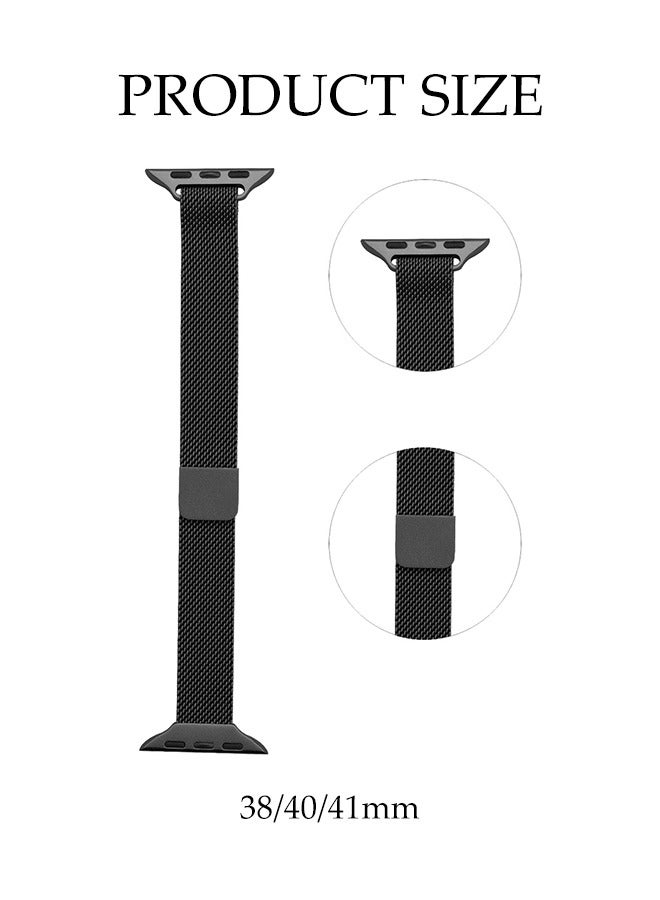Men Women Stainless Steel Metal Replacement Strap for Apple 9 8 7  38mm 40mm 41mm Slim Milanese Watch Band - Image 2