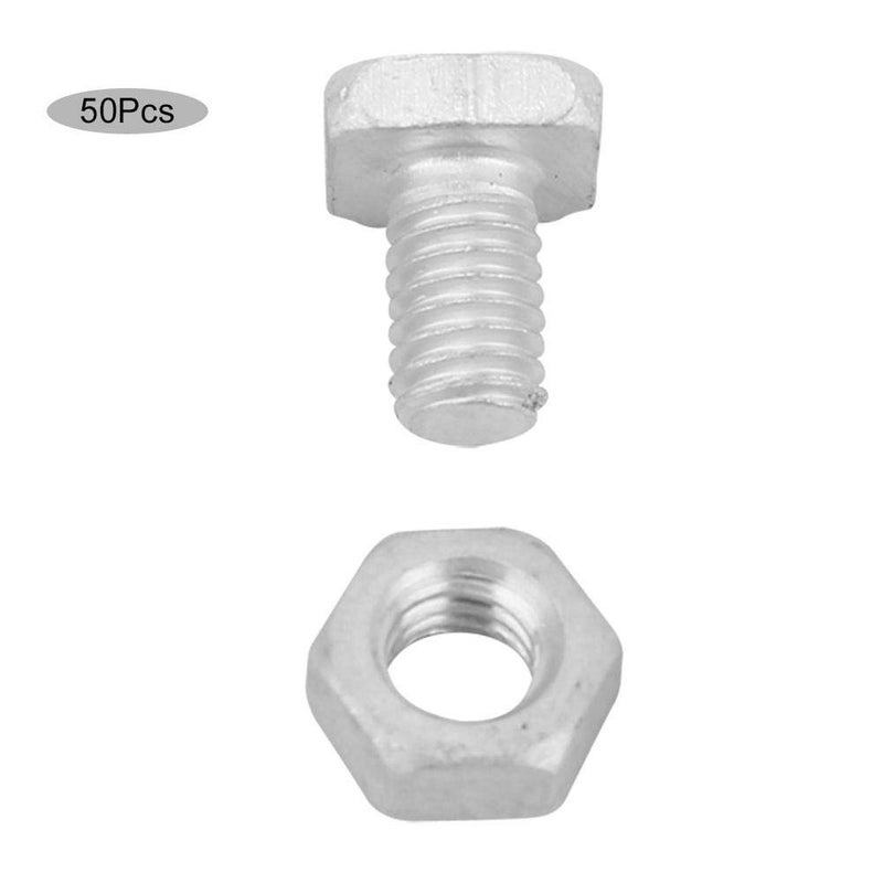 50 pcs Aluminium M6X12 Bolts+50 Pcs M6 Nuts Tool Accessory Set for Outdoor Plant Gardening Greenhouse - Image 4