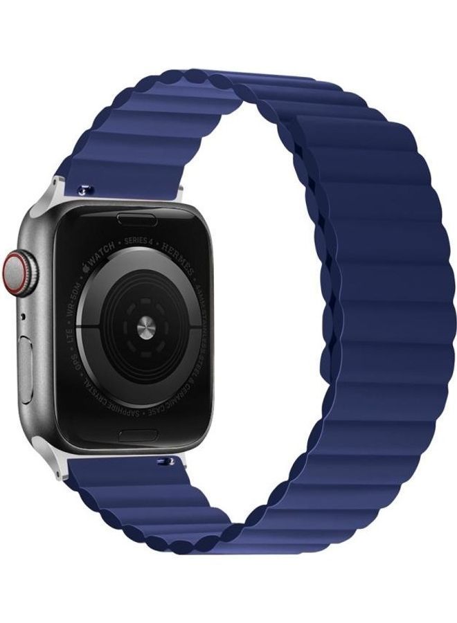 NIBEMINENT Silicone Magnetic Replacement Strap Watchband For Apple Watch Series 7/6/SE/5/4/3/2/1 45/44/42mm Black - Image 5