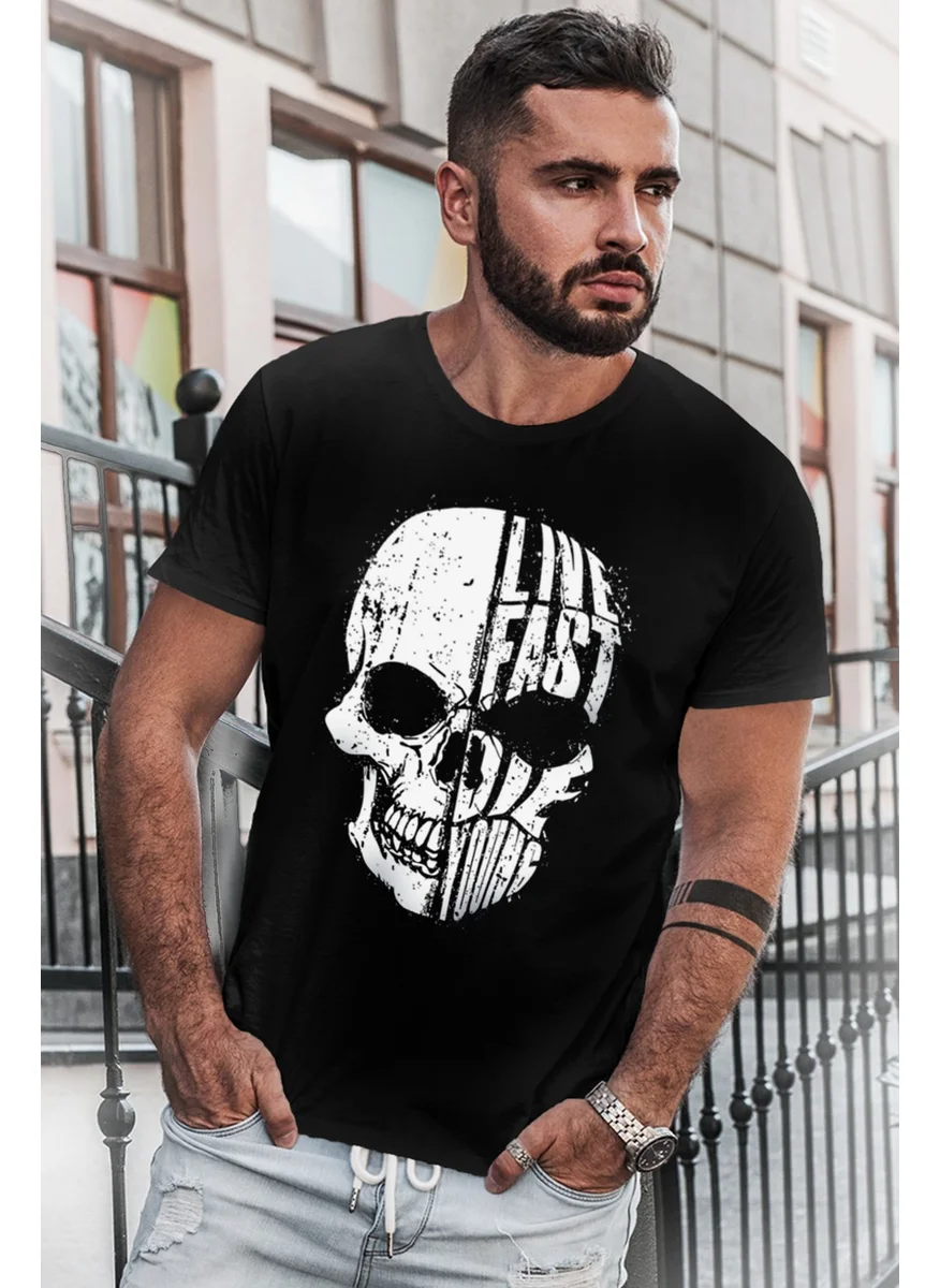 Rock&Roll Live Fast Black Short Sleeve Men's T-Shirt