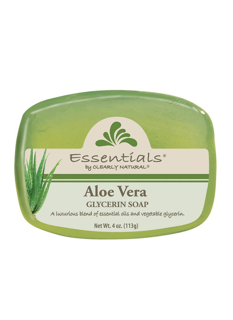Clearly Natural Essentials Glycerin Bar Soap Aloe Vera 4 Ounce Pack of 12 