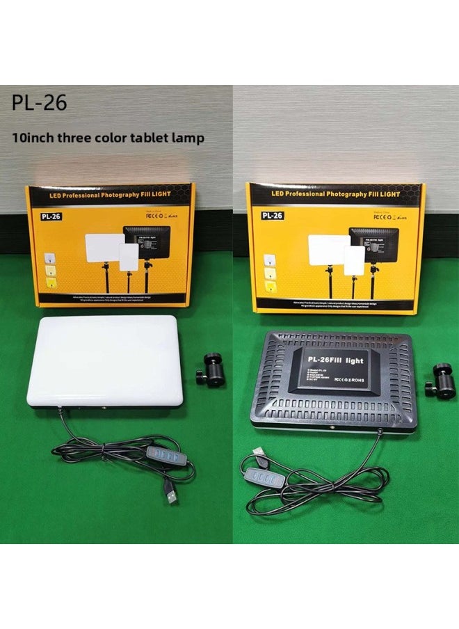 Generic - 10 Inch Flat Panel Light Live Photography Short Video Background Fill Light Colorful RGB Adjustment 14 Inch Square Fill Light-Specifications:10-inch Three-color Flat Panel Lamp (wire Control) - Image 1