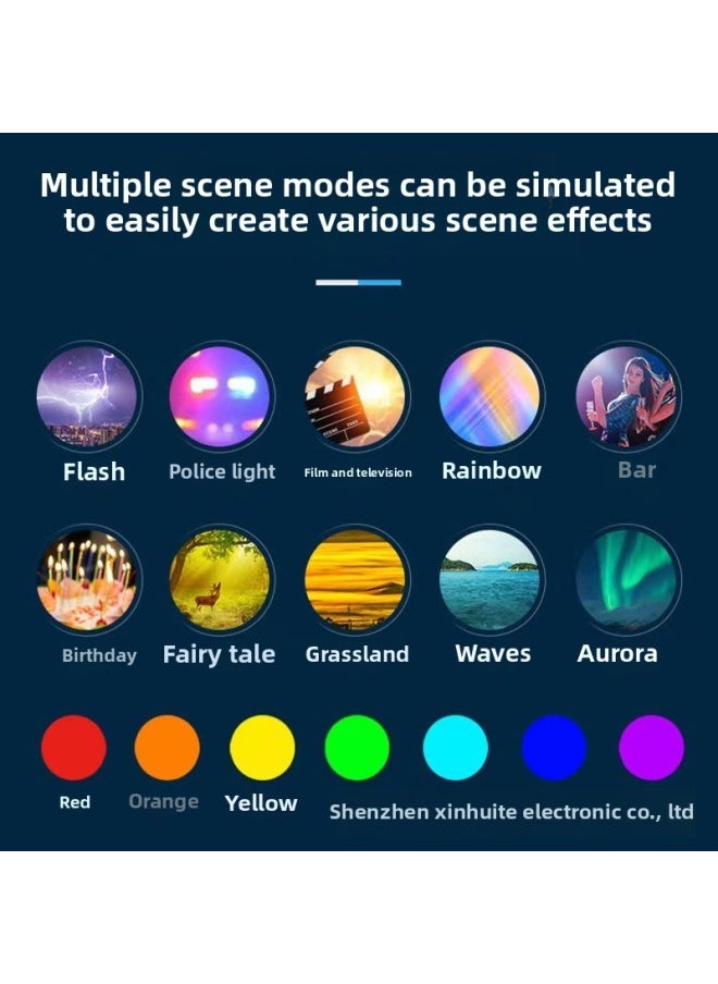 Generic - 10 Inch Flat Panel Light Live Photography Short Video Background Fill Light Colorful RGB Adjustment 14 Inch Square Fill Light-Specifications:10-inch Three-color Flat Panel Lamp (wire Control) - Image 1