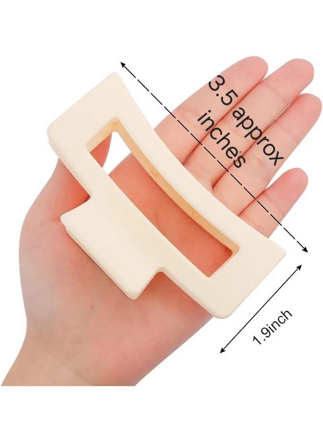Fezzalo 4 Pcs Quality Large Size Rectangle Hair Claw Clip for Girls/Matt Finishing Hair Clutcher for Women (4 Pcs Diferent Colour) - Image 4
