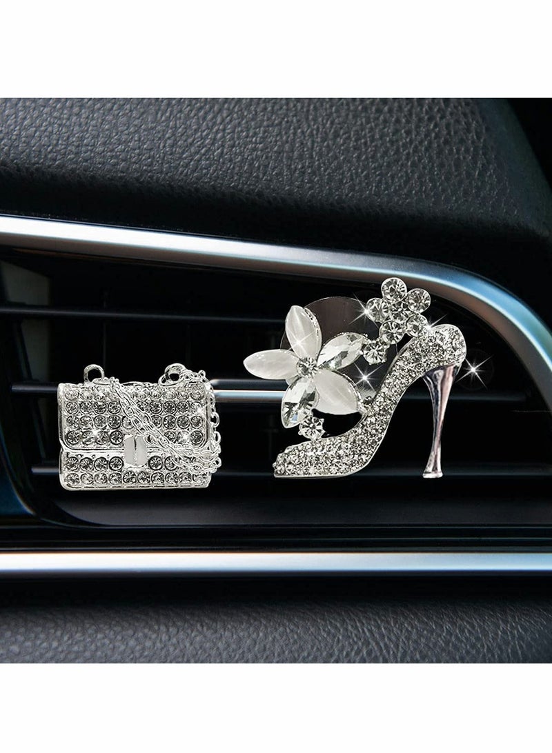 Crystal High Heel Shoe and Magic Bag Car Air Vent Clip Charm for Automotive Interior - Image 2