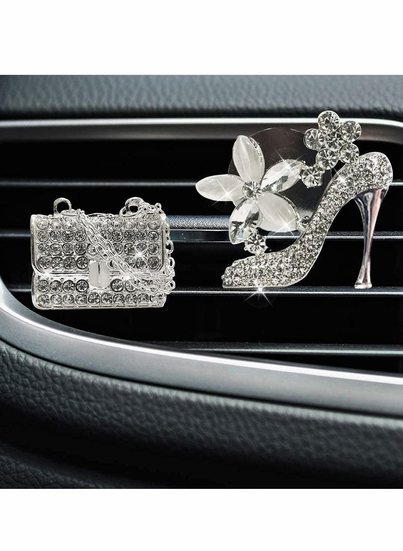 Crystal High Heel Shoe and Magic Bag Car Air Vent Clip Charm for Automotive Interior - Image 3