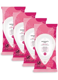 Summer's Eve Summer's Eve Sheer Floral Daily Refreshing Feminine Wipes, Removes Odor, pH balanced, 32 Count, 4 Pack 