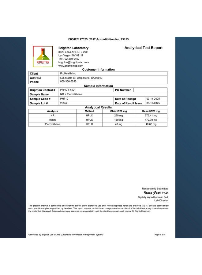 ProHealth Nicotinamide Riboside + Pterostilbene. Triple 3rd Party Tested for Potency and Safety. GMP Manufactured in The USA. 30 Capsules - Image 3