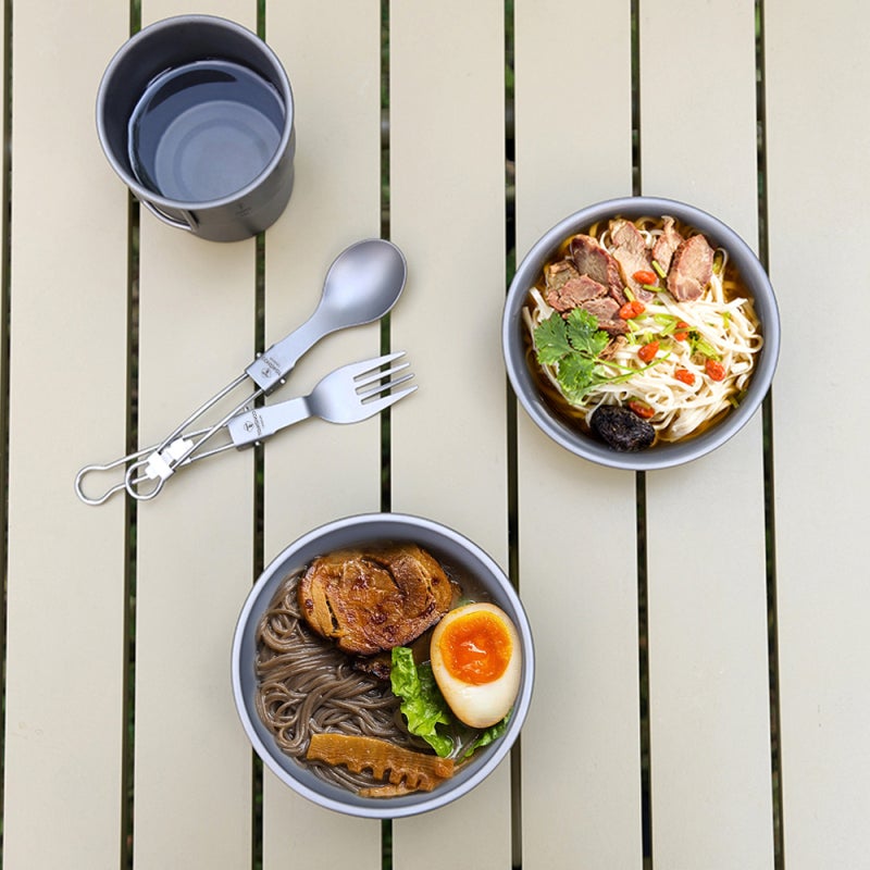 Camping Bowl 400ml Silver High-Quality Ti - Versatile Metal Bowl for Camping Hiking Outdoor Adventures Daily Use - Image 2