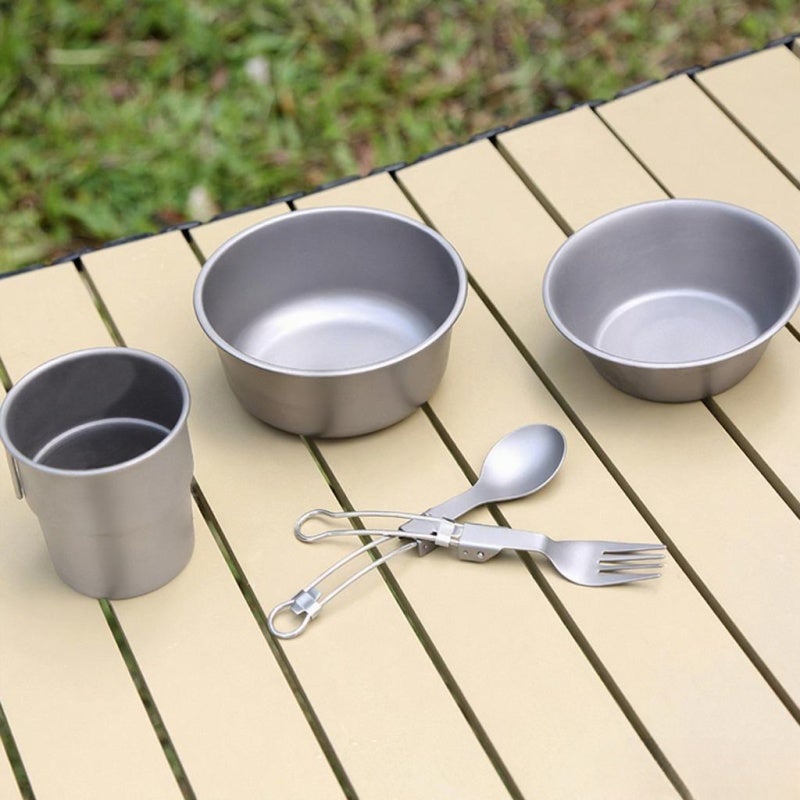 Camping Bowl 400ml Silver High-Quality Ti - Versatile Metal Bowl for Camping Hiking Outdoor Adventures Daily Use - Image 5
