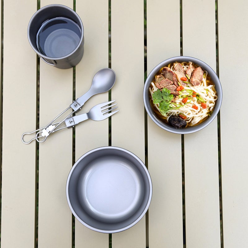 Camping Bowl 400ml Silver High-Quality Ti - Versatile Metal Bowl for Camping Hiking Outdoor Adventures Daily Use - Image 3