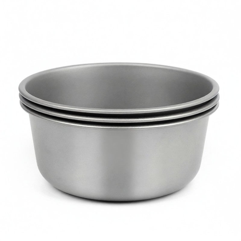 Camping Bowl 400ml Silver High-Quality Ti - Versatile Metal Bowl for Camping Hiking Outdoor Adventures Daily Use - Image 1