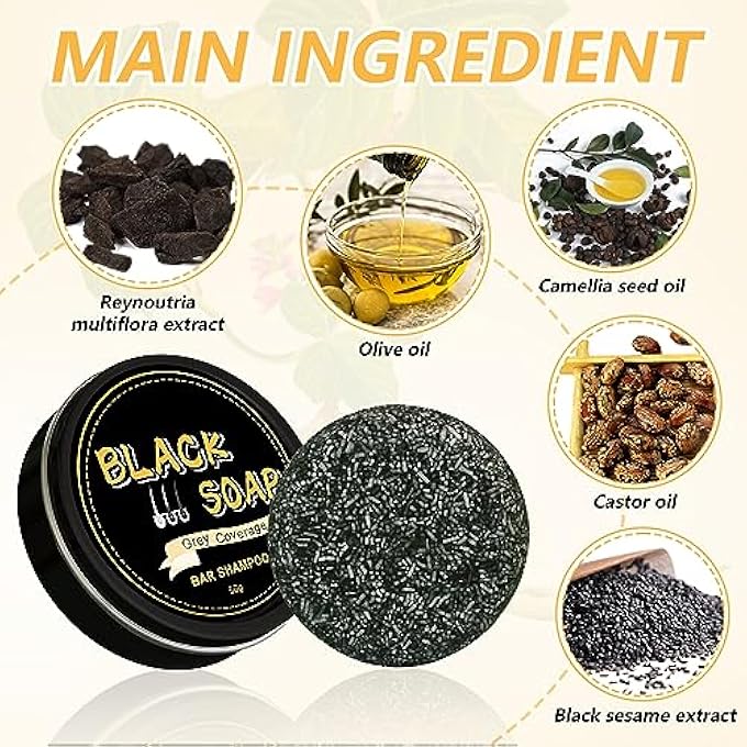 GREY SHINE SOAP, SOLID SHAMPOO BAR, NATURAL SOAP FOR REMOVING GREY HAIR, PROMOTES DARKENING OF HAIR AND PREVENTS HAIR LOSS - Image 3