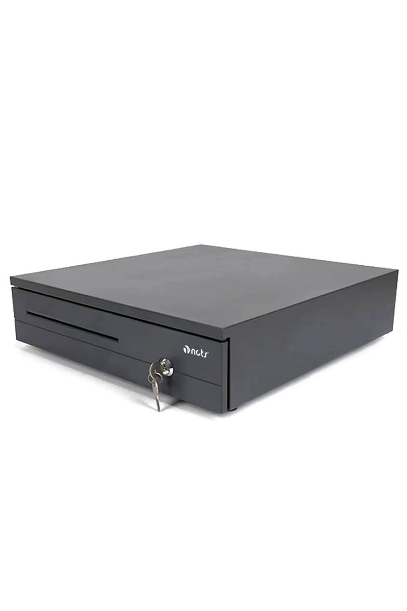 NCTS CD2 Cash Drawer for POS Receipt Printer/Cash Register/410(W) x420(D) x100(H) mm/RJ11, RJ12/ Interface 12V/24V,5 Bills & 8 Coins Removable Coin tray, Black. GTIN: 6295151551141