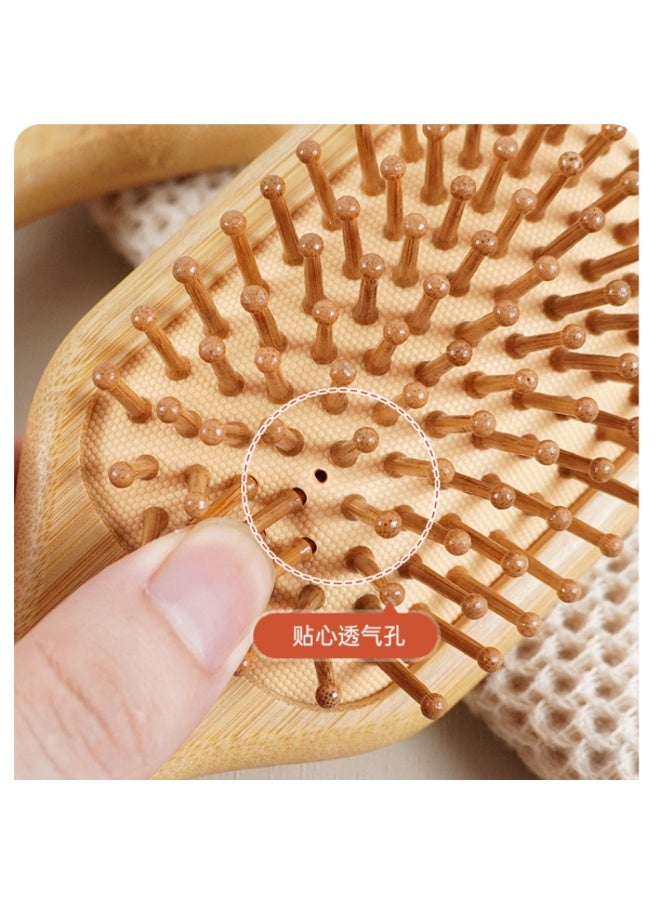 Moso Bamboo Small Square Cushion Massage Hair Brush, 20cm Length - Image 5