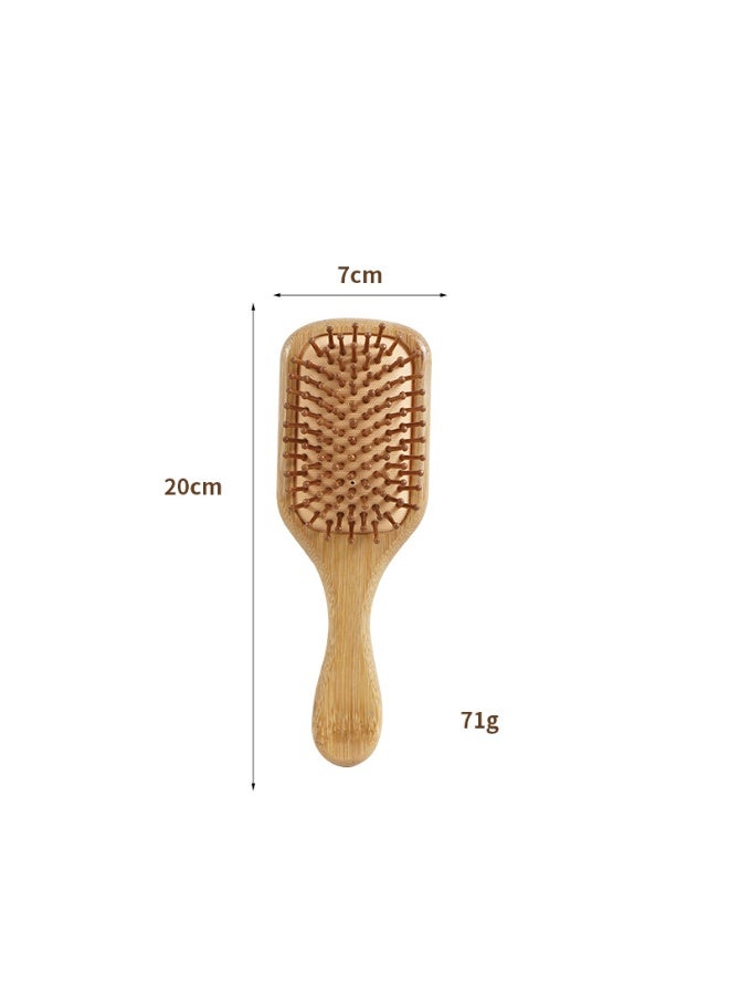 Moso Bamboo Small Square Cushion Massage Hair Brush, 20cm Length - Image 2