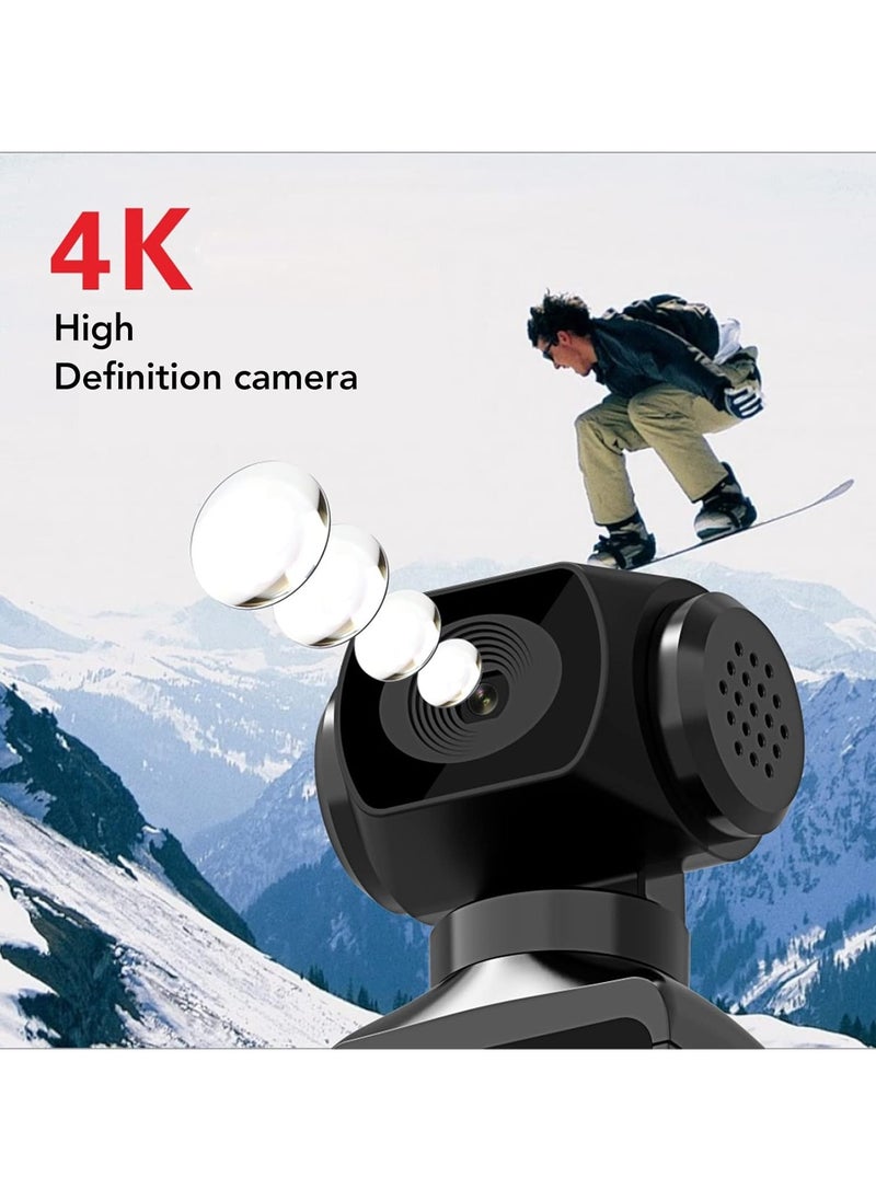 ماركة غير محددة كاميرا 4K محمولة باليد، حجم جيب، 4K عالية الدقة، 270 درجة قابلة للتدوير، إطار ثابت بتقنية WiFi مع مشبك ميكروفون، كاميرا مجموعة من الأحجام مع غطاء مائي لعمق 30 مترًا وحامل لف حر لتصوير خارجي لركوب ال  - Image 5