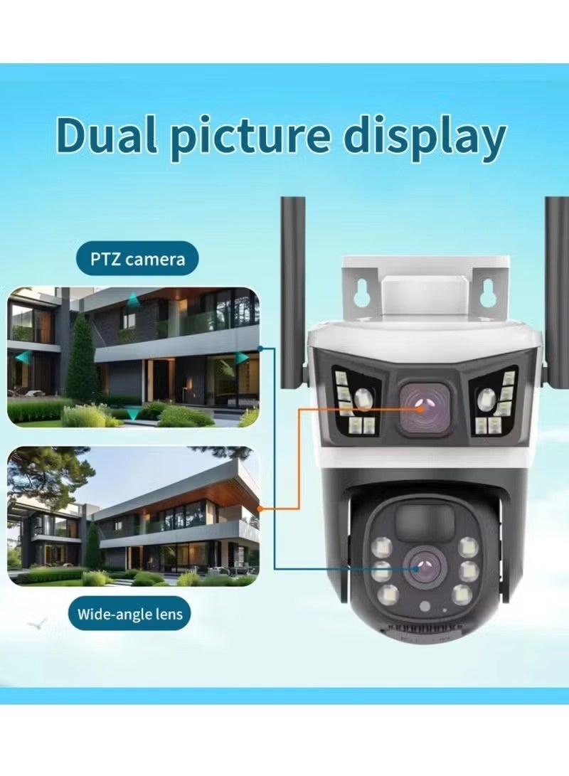 توبي كاميرا مراقبة خارجية تعمل بالطاقة الشمسية بعدسة مزدوجة بدقة 8 ميجابكسل - مزودة بخاصية التحريك والإمالة، وبطاقة SIM، وواي فاي، ورؤية ليلية ملونة بالكامل، وخاصية الكشف بالذكاء الاصطناعي عن الحركة بالأشعة تحت الحمراء - Image 4