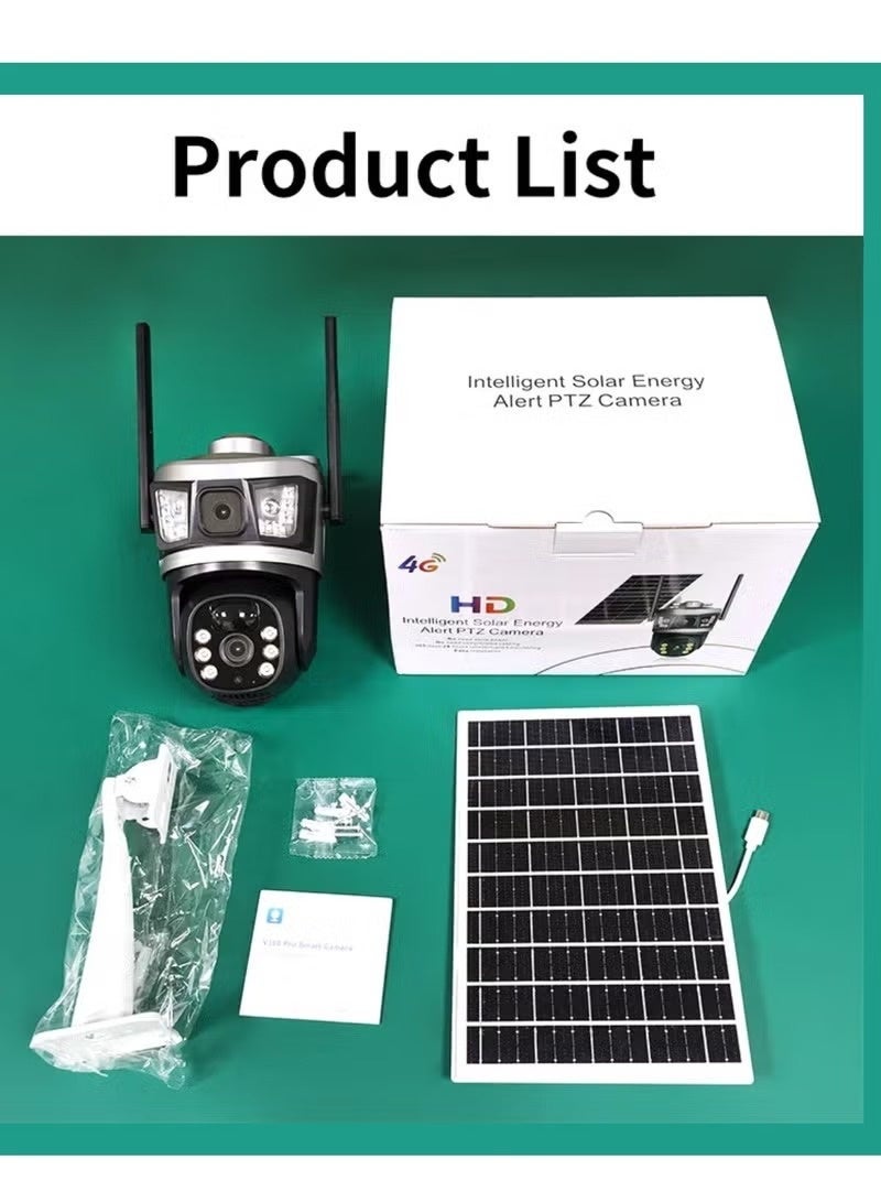 توبي كاميرا مراقبة خارجية تعمل بالطاقة الشمسية بعدسة مزدوجة بدقة 8 ميجابكسل - مزودة بخاصية التحريك والإمالة، وبطاقة SIM، وواي فاي، ورؤية ليلية ملونة بالكامل، وخاصية الكشف بالذكاء الاصطناعي عن الحركة بالأشعة تحت الحمراء - Image 3