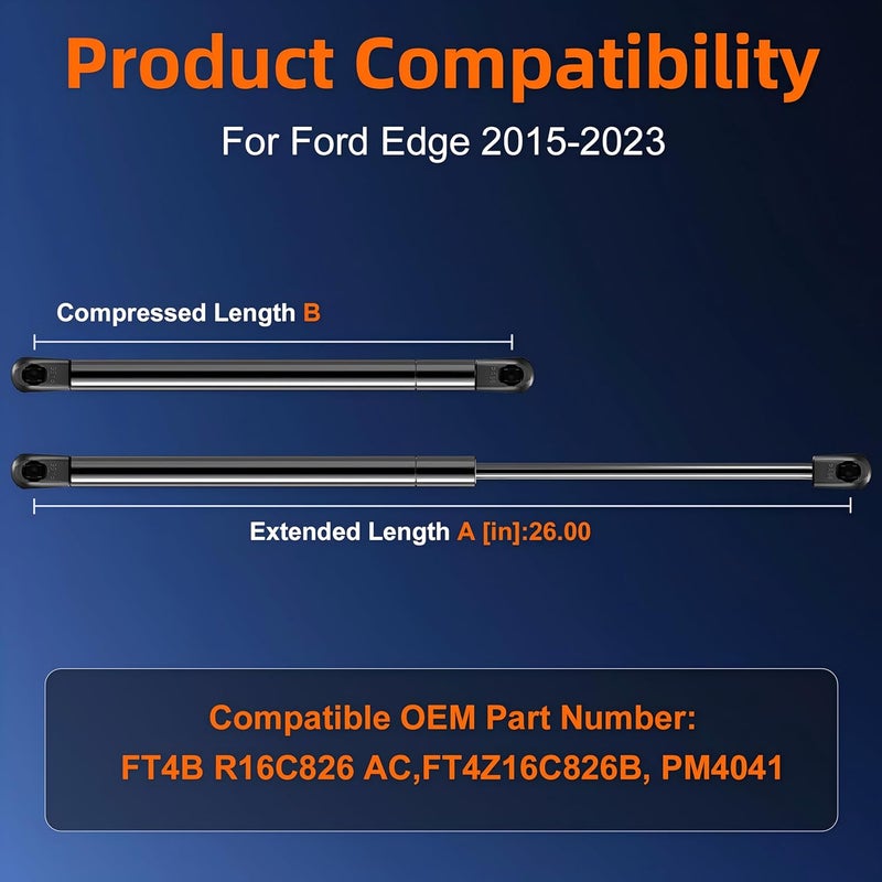 Euplokeer Qty (2) Hood Strut Lift Support Compatible with Ford Edge 2015-2023, Bonnet Shock Strut Replace OE# FT4BR16C826AC Single & bulk storage compatible - Image 2