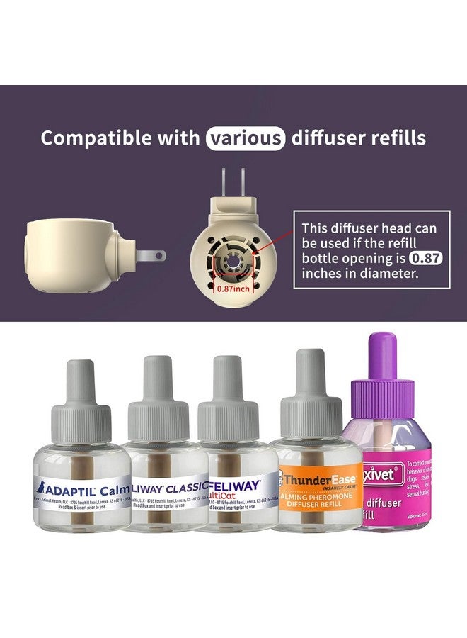 Cat Calming Diffuser PlugIn, Pheremones Calming Diffuser For Cats And Dog Multicat Diffuser Starter Kit Compatible With Cat Calming Spray, Only Diffuser Head