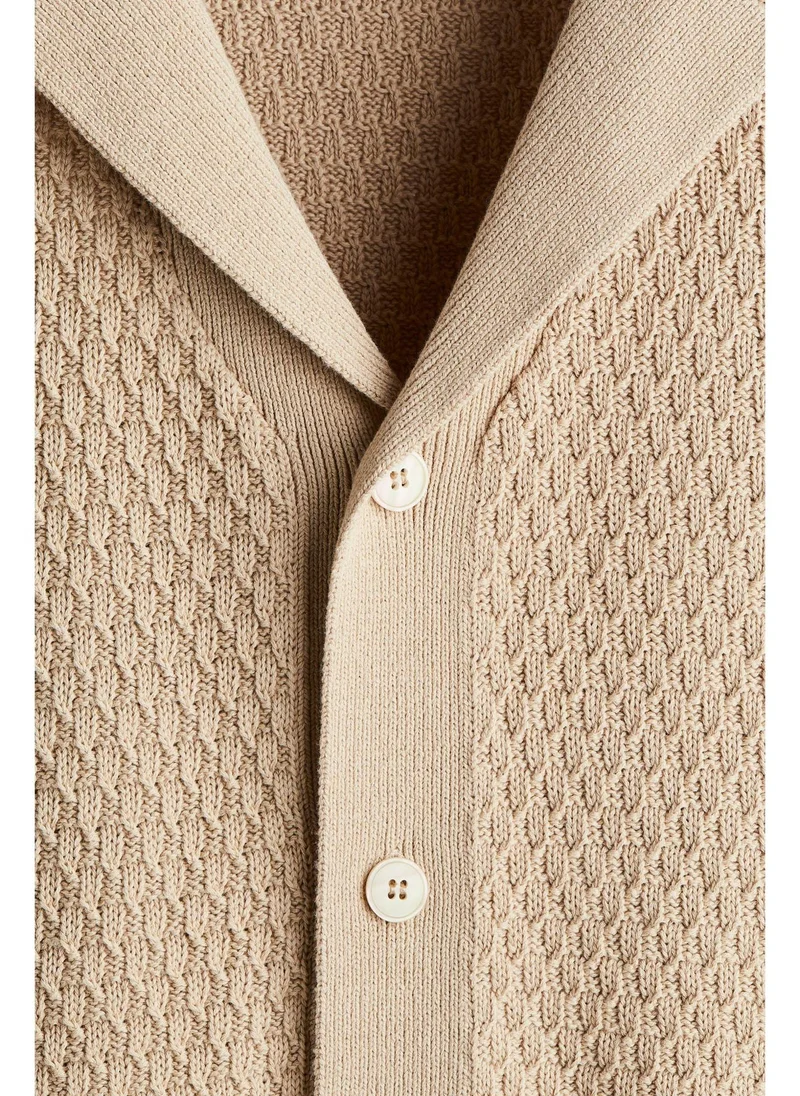 اتش اند ام Regular Fit Textured-knit resort shirt