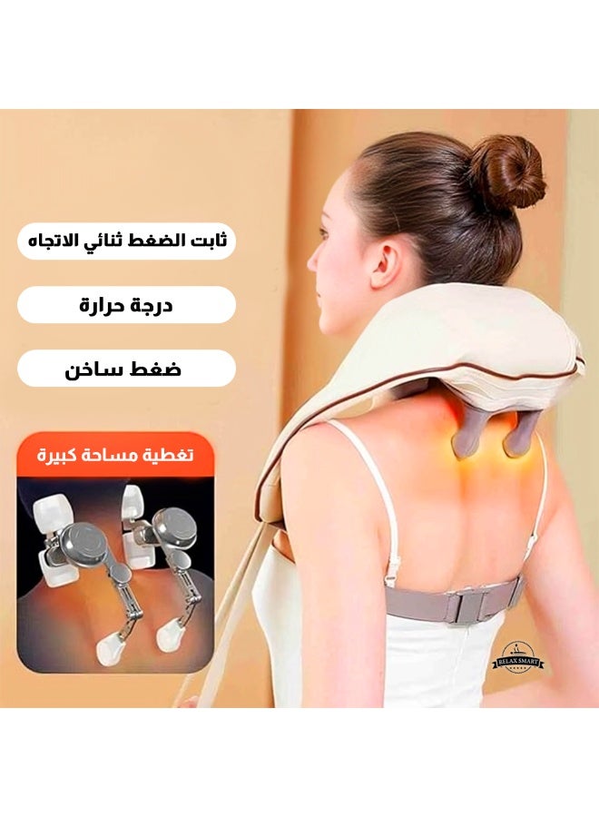 ريلاكس سمارت جهاز تدليك شياتسو للرقبة والظهر مع تسخين – وسادة تدليك عميق لتخفيف آلام الرقبة والكتفين والظهر والقدمين والساقين – مناسب للاستخدام في المنزل أو المكتب أو السيارة - Image 3