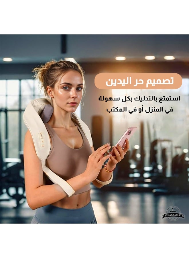 ريلاكس سمارت جهاز تدليك شياتسو للرقبة والظهر مع تسخين – وسادة تدليك عميق لتخفيف آلام الرقبة والكتفين والظهر والقدمين والساقين – مناسب للاستخدام في المنزل أو المكتب أو السيارة - Image 5