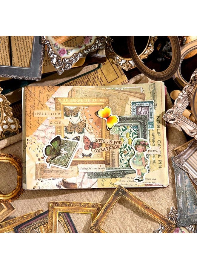 Obujopal 30Pcs Vintage Scrapbook Paper Photo Frame for Scrapbooking Junk Journal Collage Diary Embellishment DIY Photo Album DIY Craft Decoration, 10 Patterns (YSDC1) - Image 4
