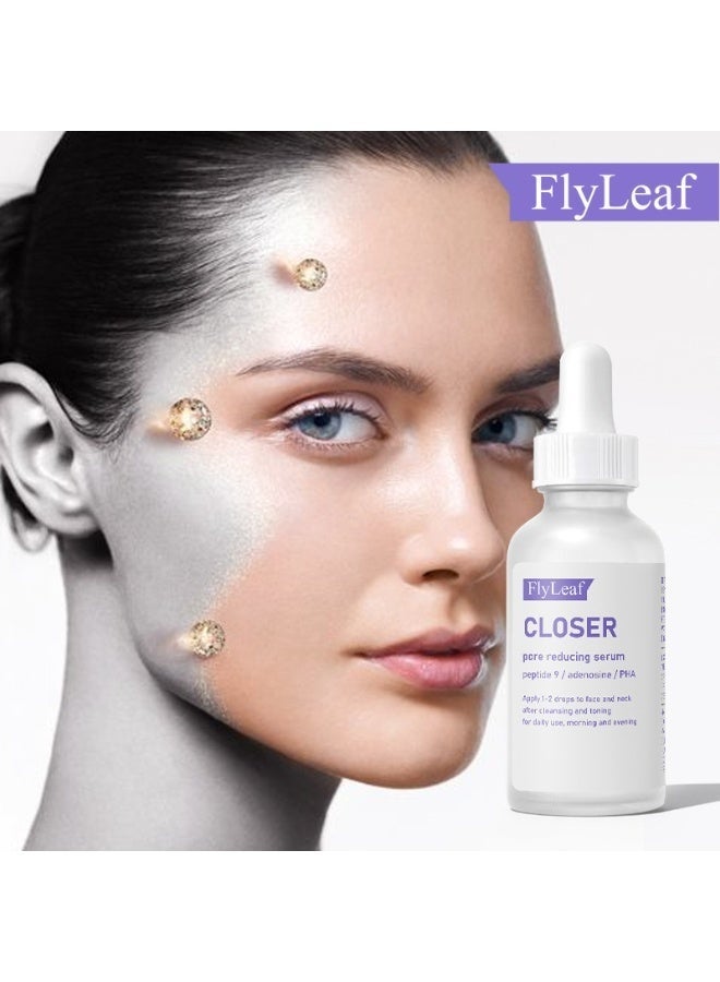 Fly Leaf Closer Pore Reducing Serum Mega Jumbo Serum 30ml Pore Minimizer, Anti-Aging, Elasticity, Hydration, Smooth Skin | 9 Peptides, Vegan Collagen, PHA | Non-Comedogenic & Dermatologically - Image 2