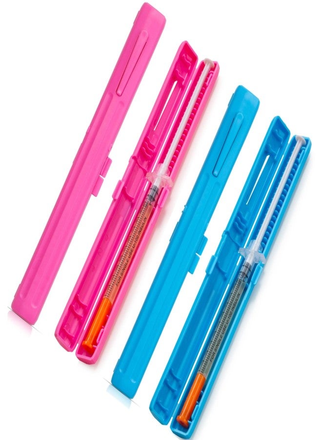 sijidou Portable Travel Insulin Case for Prefilled Syringe, Discrete Syringe Holders for Diabetes (Blue & Pink | 2 Pack) - Image 1