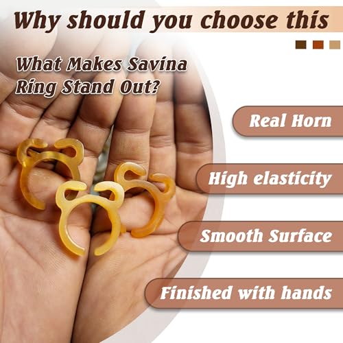 Savina Handmade Crochet Tension Ring for Finger - Adjustable Size - Horn Ring Crocheting, Knitting Yarn Ring Holder, Crochet Accessories with Box - Image 4