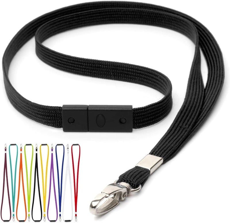 CKB Ltd Breakaway Lanyard Neck Strap Anti-Choking – Swivel Trigger Clip in Tubular Metal 10 mm Lanyards for Badge Holder - Image 1