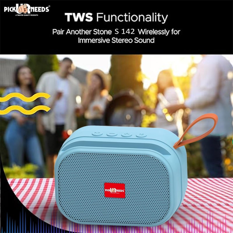 Pick Ur Needs Rechargeable Wireless 2 Side Bass Loud Speaker with USB/TF Card Support Portable 5 W Bluetooth Speaker (Blue) - Image 3