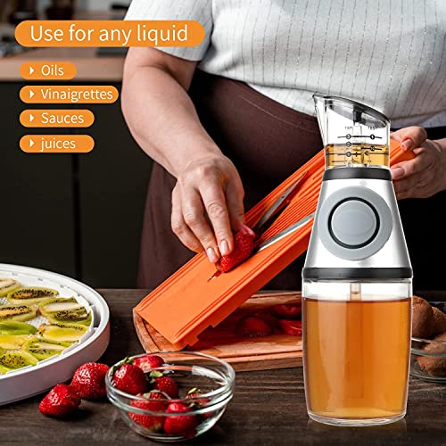Delidge Glass Olive Oil Vinegar Dispenser Clear Glass Oil Bottle Measuring Oil Pourer for Kitchen Cooking BBQ/Kitchen Oil Bottle 250ml Oil Spray Bottle Cooking - Image 3