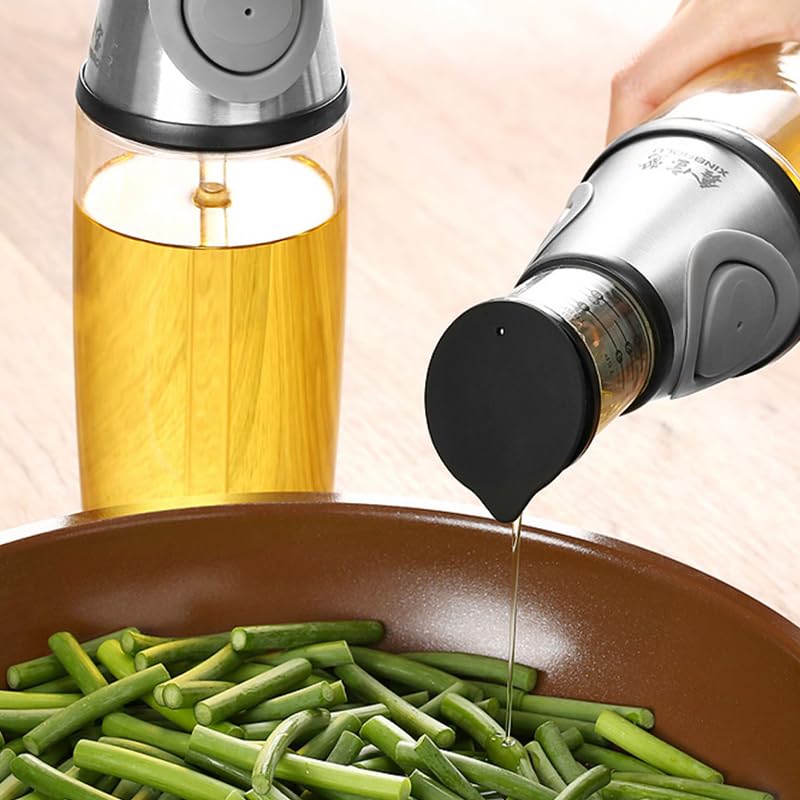 Delidge Glass Olive Oil Vinegar Dispenser Clear Glass Oil Bottle Measuring Oil Pourer for Kitchen Cooking BBQ/Kitchen Oil Bottle 250ml Oil Spray Bottle Cooking - Image 5
