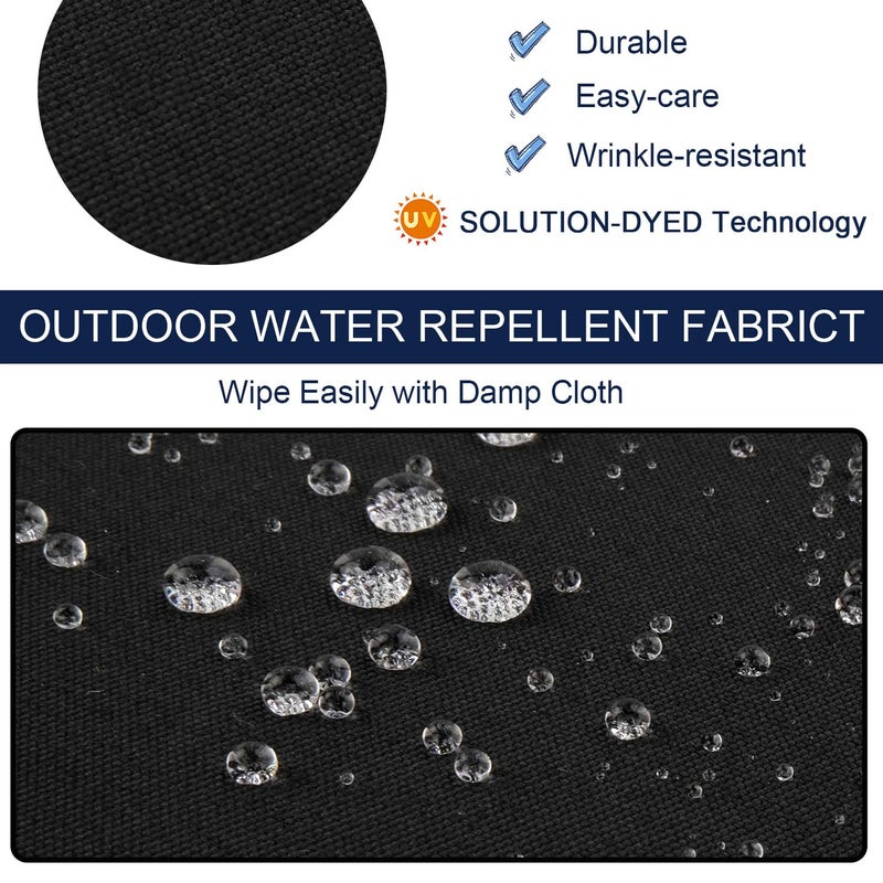NettyPro Outdoor Cushion Slipcovers Waterproof 4 Pack Patio Chair Seat Cushion Covers with Zipper and Tie, 24 x 22 x 4 Inch, Replacement Cover Only, Black - Image 2