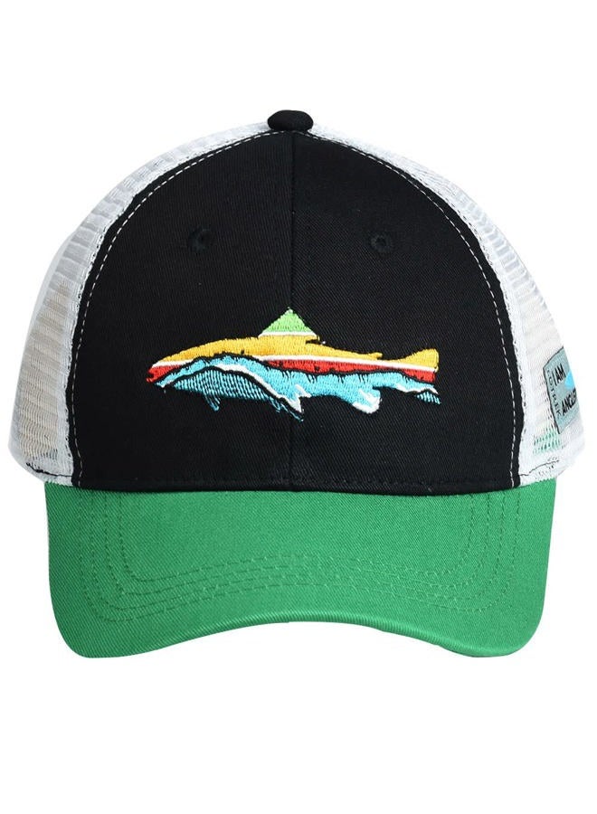 EDTREK Elite Youth Performance Mesh Hat - Boys Cap for Kids, Boys Girls Hunting Hat and Fishing Hat, Black - Green, One Size - Image 2