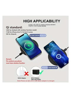 AROAQ 10W Wireless Charger Pad Stand Desktop Ultra-thin Mobile Phone Fast Charging Dock Station For iPhone 14 13 12 11 Samsung Xiaomi  - Image 2