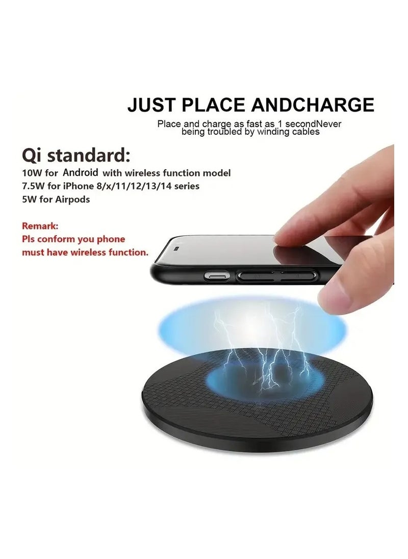 AROAQ 10W Wireless Charger Pad Stand Desktop Ultra-thin Mobile Phone Fast Charging Dock Station For iPhone 14 13 12 11 Samsung Xiaomi  - Image 3