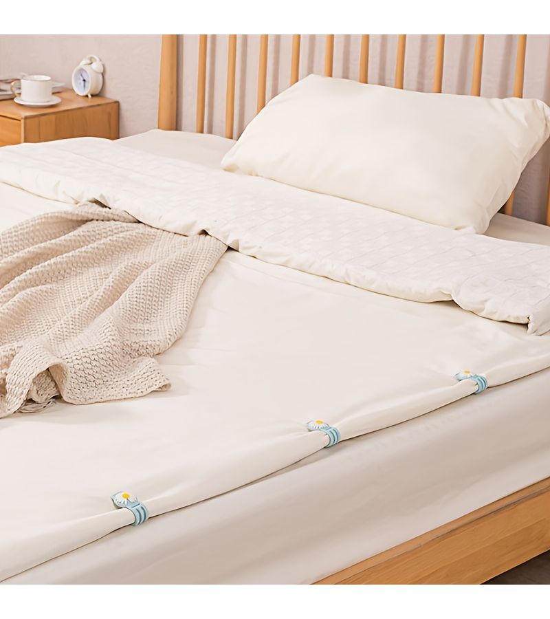 Non Slip Pink Quilt And Duvet Set Of 3 Easy Fastener - Image 4